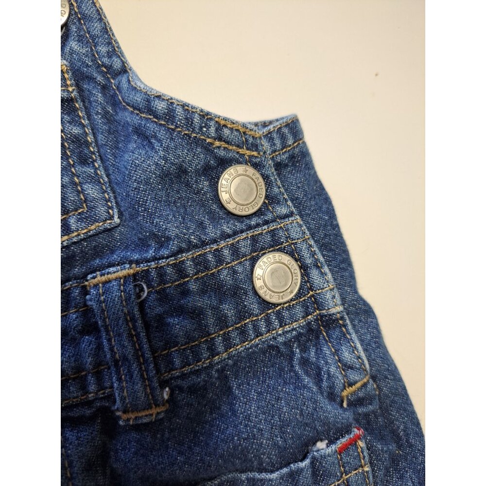 Vtg Baby Denim Overalls Jack-In-The-Box Patch & Snap Closures Boys 0/3 Months - Picture 3 of 8